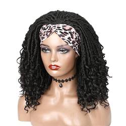 Jiaxu Perücken Damen Mode Eisseide Stirnband Perücke Damen Kurzes lockiges Haar synthetischer Faser Kopfbedeckung Stirnband Perücken Perücken für Mädchen (Farbe : 1B#) von AGIPS
