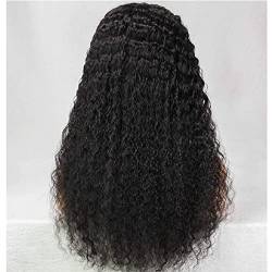 Jiaxu Perücken Eisseide Haarband echtes Haar Perücken Damen langes lockiges Haar echtes Haar Stirnband elastischer Mesh Perücken Perücken für Mädchen (Größe : 14inich) von AGIPS