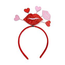 Dekoratives Haarband für Valentinstag, Festival, Party, Giltter, Herz-Kopfschmuck, Haarreif, Hochzeits-Kopfreif, Urlaubsparty-Accessoire, weiches und bequemes Haarband von AGONEIR