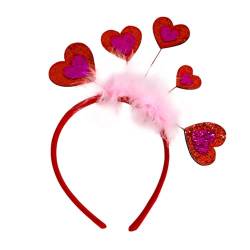 Dekoratives Haarband für Valentinstag, Festival, Party, Giltter, Herz-Kopfschmuck, Haarreif, Hochzeits-Kopfreif, Urlaubsparty-Accessoire, weiches und bequemes Haarband von AGONEIR