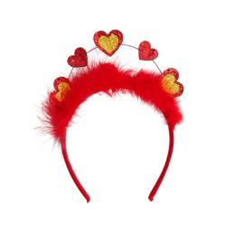 Dekoratives Haarband für Valentinstag, Festival, Party, Giltter, Herz-Kopfschmuck, Haarreif, Hochzeits-Kopfreif, Urlaubsparty-Accessoire, weiches und bequemes Haarband von AGONEIR