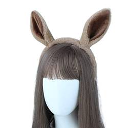 Faux Dunkey Ohren Pferdeohren Stirnband Tierhaarreifen Pferdeohren Realistisches Stirnband Pferd Cosplay Zubehör Plüsch Stirnbänder Für Frauen von AGONEIR