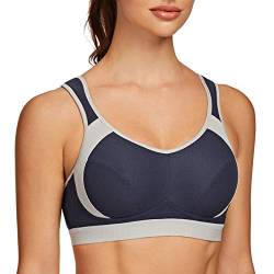 AGONVIN Damen Sport BH Starker Halt Große Brüste Acvive High Support Lauf Fitness Yoga Bra Navy 105G von AGONVIN