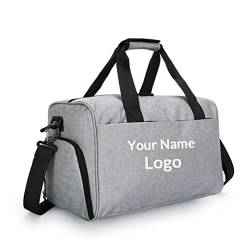 Personalisiert Sport Tasche Schwimmtasche Travel Bag Trainingstasche Reisetasche Yoga Strand mit Name Logo Bild Fach für trockene, nasse Taschenschuhe Damen Herren von AGOWOO