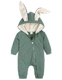 AGQT Baby Oster Outfit, niedlicher Kaninchen-Oster-Overall, Strampler mit Kapuze, für Jungen und Mädchen, Grün, 12–18 Monate von AGQT