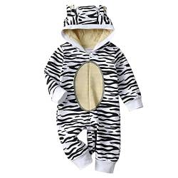 AGQT Baby Tiger Kostüm Kinder Faschingskostüme Baby Jungen Tier Kleidung Einteiliger Strampler mit Kapuze Karneval Verkleidung Cosplay(Weiß,18-24 Monate) von AGQT