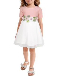 AGQT Kleider für Baby Mädchen Bestickt Tüll Tutu Blumenmädchen Kleid Blume Kleid für Hochzeit Geburtstag Party Rosa 12-18 Monate von AGQT