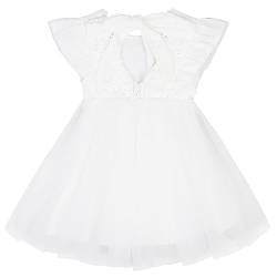 AGQT Kleinkind Mädchen Sommerkleid Rüschen Ärmel Kleid Weiß Größe 4-5 Jahre von AGQT