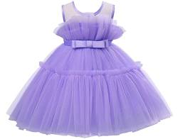 AGQT Prinzessin Kleid Mädchen Baby Kleid Kleider Tutu Tüll Festliches Geburtstag Party Kleid Violett Größe 12-18 Monate von AGQT