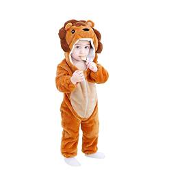 AGQT Unisex Baby der Löwe Kostüm Karneval Tier Kostüm Winter Herbst Schlafanzug Kapuze Kleidung EIN Stück Strampler Fasching Jumpsuit Größe 12-18 Monate von AGQT