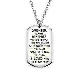 Halskette mit Anhänger für Tochter, Geburtstagsgeschenke von Mutter und Vater, Edelstahl, Aufschrift "You Are Braver Stronger Smarter Than You Think, Edelstahl von AGR8T