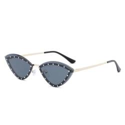 AGRIEVE Modische Cat-Eye-Sonnenbrille für Damen, kleine Metall-Sonnenbrille in guter Qualität für Damen, C1 SCHWARZ, Einheitsgröße von AGRIEVE
