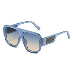 AGRIEVE Vintage quadratische Sonnenbrille Damen Mode Farbverlauf Shades UV400 Männer Leopard Sonnenbrille, blau blau gelb, Einheitsgröße von AGRIEVE