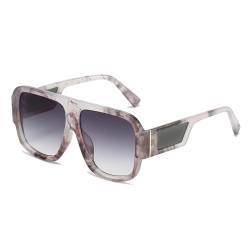 AGRIEVE Vintage quadratische Sonnenbrille Damen Mode Farbverlauf Shades UV400 Männer Leopard Sonnenbrille, graues Muster grau, Einheitsgröße von AGRIEVE