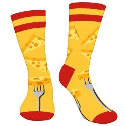 AGRIMONY Lustige Socken Herren Damen Jungen-Bunte Käse Lebensmittel Männer Lustig Socken mit Motiv Coole Bedrucken Verrückte Funny Socks-Witzige Geschenke Vatertagsgeschenk Weihnachten Geschenkideen von AGRIMONY