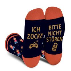 Lustige Gamer Gaming Socken Herren Papa Jungen-BITTE NICHT STÖREN ICH ZOCKE Socken Bunte Lustig Motiv Coole Verrückte Vatertagsgeschenke Ostern Witzige Gamer Geschenke Weihnachten Geschenkideen von AGRIMONY