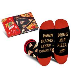 Lustige Pizza Socken Herren Papa Junge - Wenn Du Das Lesen Kannst Bring Mir Pizza - Bunte Männer Witzige Motiv Coole Bedrucken Socken - Ostern Geschenk Vatertag Weihnachten Strümpfe Geschenkideen von AGRIMONY