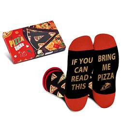 Lustige Pizza Socken Herren Papa Junge - Wenn Du Das Lesen Kannst Bring Mir Pizza - Bunte Männer Witzige Motiv Coole Bedrucken Socken - Ostern Geschenk Vatertag Weihnachten Strümpfe Geschenkideen von AGRIMONY