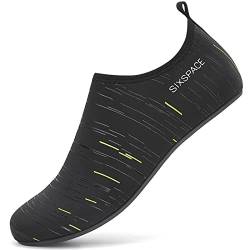 AGSOFT Badeschuhe Schwimmschuhe Wassersportschuhe Atmungsaktiv Schnell Trocknend Strandschuhe rutschfeste Leichte Surfschuhe Aquaschuhe für Damen Herren Grün(44 EU) von AGSOFT