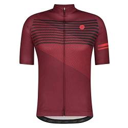 AGU Striped Fahrradtrikot Essential Herren, Atmungsaktive Radtrikot, Schnell Trocknend Material, Fahrradbekleidung für Männer, aus 100% Polyester, Rot - XXL von AGU