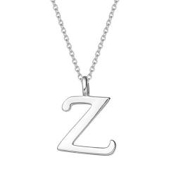 AGVANA Kette mit Buchstabe Z Anhänger aus 925 Sterling Silber Namenskette Alphabet Initialen Halskette für Damen Mädchen mit Geschenkbox, Kettenlänge 40+5 cm von AGVANA