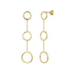 AGVANA Lange Gold Ohrringe für Damen silber 925 lang Ohrhänger hängende Ohrringe Ohrstecker für Mädchen, mit Schönem Schmuckbox von AGVANA