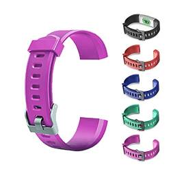 Fiorky AGZHU Ersatz-Armbänder, verstellbare Armbänder, buntes Armband-Zubehör, Ersatzbänder, Fitness-Tracker für ID115Plus HR Smart Watch, violett, Einheitsgröße von AGZHU