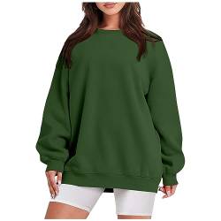 Pullover Damen Herbst Winter Langarm Sweatshirt Rundhals Einfarbig Sport Fitness Oberteile Oversize Pullover Teenager Mädchen Bequeme Dünne Leichte Sport Frauen Outdoor T-Shirt Casual Loose Tops von AHAKLO