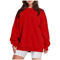 Pullover Damen Herbst Winter Langarm Sweatshirt Rundhals Einfarbig Sport Fitness Oberteile Oversize Pullover Teenager Mädchen Bequeme Dünne Leichte Sport Frauen Outdoor T-Shirt Casual Loose Tops von AHAKLO