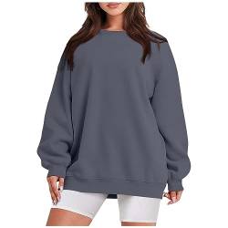 Pullover Damen Herbst Winter Langarm Sweatshirt Rundhals Einfarbig Sport Fitness Oberteile Oversize Pullover Teenager Mädchen Bequeme Dünne Leichte Sport Frauen Outdoor T-Shirt Casual Loose Tops von AHAKLO