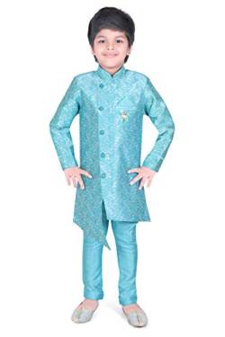 AHHAAAA Kinder ethnische Kleidung Indo Western Sherwani und Pyjama für Boys Sky 6-7 Jahre von AHHAAAA