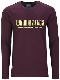 AHORN SPORTSWEAR Übergrößen Longshirt Waikiki Beach Lemon Maroon Red 7XL von AHORN SPORTSWEAR