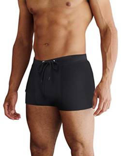 AI'MAGE Badehose Herren Kurz Badeshorts mit Tunnelzug Schwimmhose, Schwarz XL von AI'MAGE