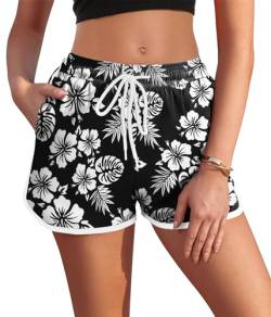 AI'MAGE Damen Badeshorts Sommer Kurze Badehose Schnell Trocknend Strandshorts Schwimmshorts Wassersport Schwimmhose Boardshorts Mit Tasche und Gummizug XL von AI'MAGE