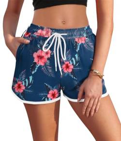 AI'MAGE Damen Badeshorts Sommer Kurze Badehose Schnell Trocknendes Strand Schwimmshorts Wassersport Bademode Shorts Yogahose Fitnesshose mit Taschen XXL von AI'MAGE