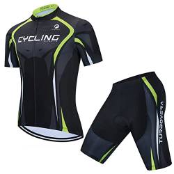 AICTIMO Herren Radsport Anzug Radsport Trikot und Shorts mit 3D Gel Polsterung Schnell Trocknend Atmungsaktiv Radsport Trikot+Shorts, S von AICTIMO