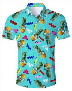 AIDEAONE Herren Aloha Hawaiihemden Hemden Kurzarm Knopf Hemd mit Palmen von AIDEAONE