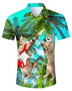 AIDEAONE Herren Hawaii Hemd Kurzarm Tropisch Hemden Lässig Knopf Hemd von AIDEAONE