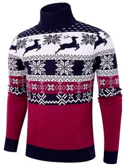 AIDEAONE Herren Pullover Rollkragen Turtleneck Strickpullover Stehkragen Sweater Warme Pullover Feinstrick Rollkragenpullover von AIDEAONE