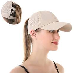 AIDIER Damen UV-Schutz Pferdeschwanz Baseballkappe Schnell Trocknend Mesh Sport Kappe Basecap Mädchen Sonnenhut Atmungsaktiv Ponycap Baseballmütze für Golf Laufen Radfahren Outdoor Cooler Sommerhut von AIDIER