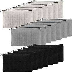 AIDIRui Federmäppchen mit Reißverschluss, 21 Stück, Weiß, Schwarz und Grau von AIDIRui