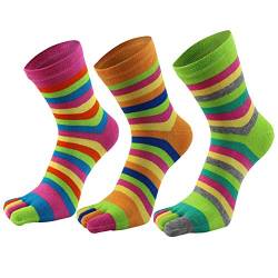 AIEOE 3 Paar Sneaker Socken Zehensocken Damen Sport Socken Baumwolle Fünf Finger Laufen Socken von AIEOE
