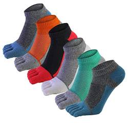 AIEOE 6 Paar Männer Fünf Finger Zehensocken Baumwolle Sneaker Socken Kurz Atmungsaktiv Sportsocken Laufsocken von AIEOE