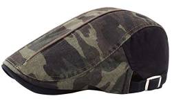 AIEOE Baskenmütze Baumwolle Camouflage Schiebermütze Flat Cap Vintage Newsboy Cabby Hut Sporthut von AIEOE