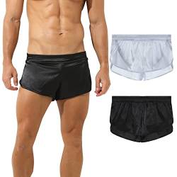 AIEOE Boxer Trunks Herren 2 Pack Sexy Unterwäsche Bequem Boxershorts für Männer Baumwolle Innenschicht Schwarz Weiß Herstellergröße XL von AIEOE