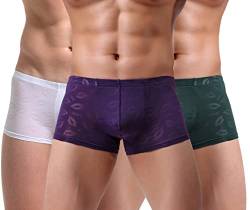 AIEOE Boxershort Herren Unterhose Kurz 3 Stück Sexy Unterwäsche für Mann Sportunterwäsche Sportunterhose Farben 04 EU XL/Etikett XXL von AIEOE