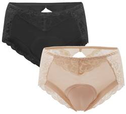 AIEOE Camel Toe Gaff Panty Verstecken Shaping Brief Spitze Slip Crossdresser Transgender Höschen Unterwäsche - L von AIEOE