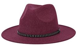 AIEOE Fedora Hut für Herren Damen Filzhut Jazz Cap Breite Krempe Verstellbar Herbst Winter Panama Hut Wollfilzhut von AIEOE