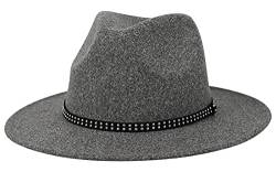 AIEOE Fedora Hut für Herren Damen Filzhut Jazz Cap Breite Krempe Verstellbar Herbst Winter Panama Hut Wollfilzhut von AIEOE