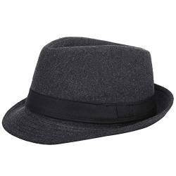 AIEOE - Fedora Trilby Hut Herren Filzhut Mütze Panama Jazz Elegant Erwachsene Damen Hut Gangsterhut mit Breiter Krempe für Frühling Herbst Sommer Winter - Grau von AIEOE